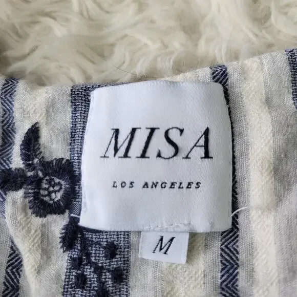 Misa Nicolette Off Shoulder Stripe Mini Dress medium - Picture 6 of 8